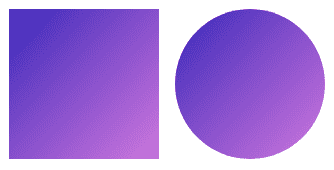 Square and circle icons with the same purple linear gradient from top left to bottom right